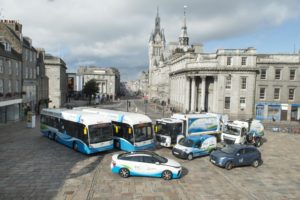 Aberdeen hydrogen vehicles. Image credit: Aberdeen City Council.